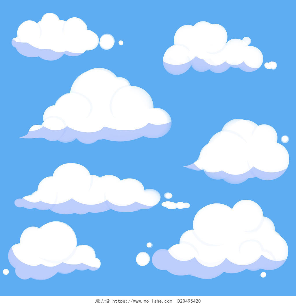 蓝天白云云元素天气景色背景元素